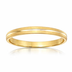Alianza de boda Oro 18k 3mm Mate Línea tallada