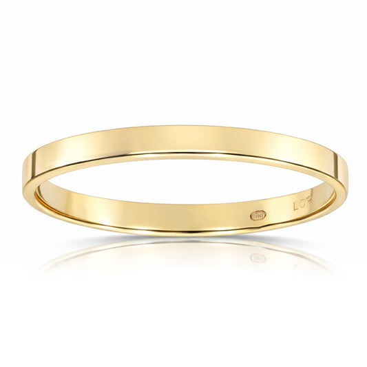 Alianza de boda oro 18k 2mm Lisa cantos cuadrados