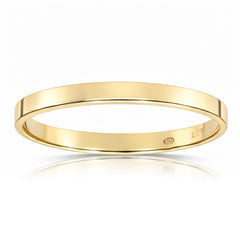 Alianza de boda oro 18k 2mm Lisa cantos cuadrados
