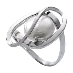 Anillo de plata y perla blanca MAJORICA modelo Córcega para mujer