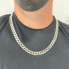 ▷ plata barbada plana 9mm para hombre - Eslabón cubano Zeller