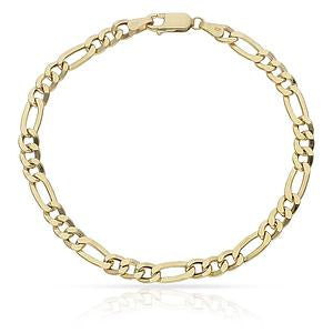 Pulsera de oro 18Kt. Eslabon Fígaro 3x1 de 5mm para hombre