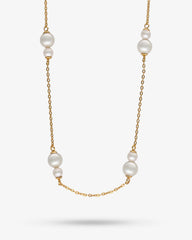 Collar MAJORICA corto DUET plata bañado en oro perla blanca para mujer