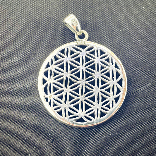 Colgante de plata de Flor DE LA VIDA 27mm para mujer