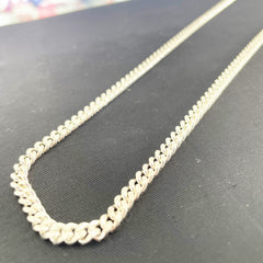 Cadena de plata Barbada o eslabon cubano de 5mm ancho para hombre