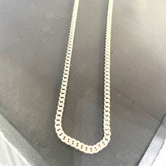 Cadena de plata Barbada o eslabon cubano de 5mm ancho para hombre