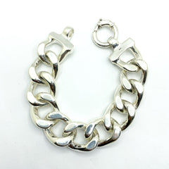 Pulsera de plata barbada eslabones grandes para mujer