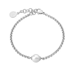 Pulsera de cadena Nuada MAJORICA con perla blanca acero para mujer