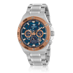 Reloj Marea acero esfera azul marino y dial acero rosa para hombre