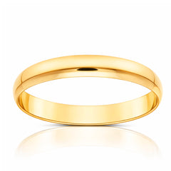 Alianza de boda oro 18k 3mm Lisa Media Caña