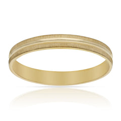 Alianza de boda Oro 18k 3mm Mate Línea tallada
