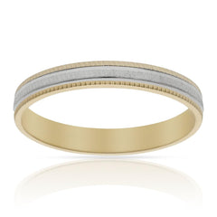 Alianza Bicolor de Oro 18K de 3.5mm Tallada
