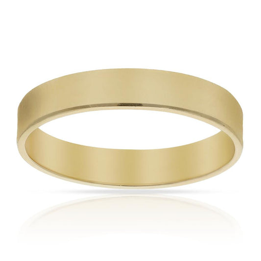 Alianza de oro 18k lisa Canto Diamantado - 4mm