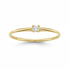 Anillo de oro 18k solitario circonita 2mm para mujer