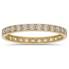 Anillo de oro 18k infinity circonitas 2.5mm para mujer