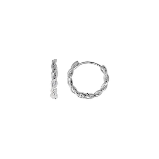Pendientes aros Salvatore plata trenzados para mujer