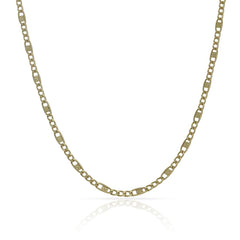 Cadena de oro 18k Fígaro 3X1 con placa 2mm para hombre