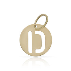 Colgante medalla de oro 18K. con letra calada 10mm para mujer
