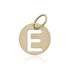 Colgante medalla de oro 18K. con letra calada 10mm para mujer
