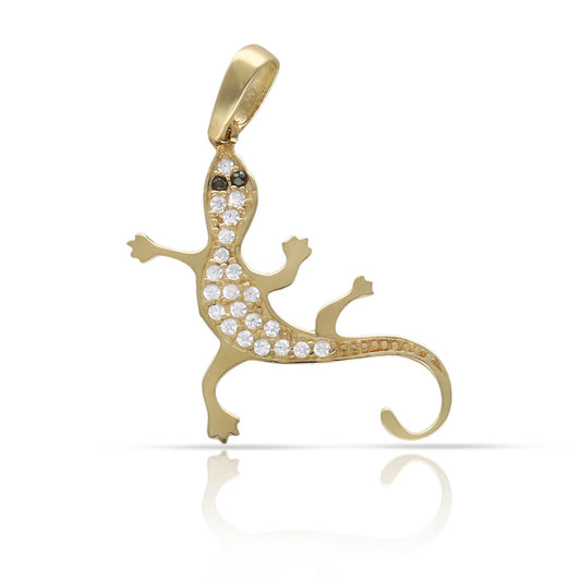 Colgante de oro 18k Salamandra con Circonitas para mujer