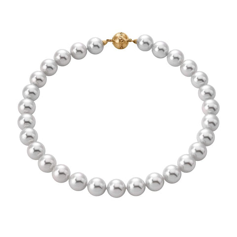 Collar MAJORICA Lyra 45cm perla blanca 12mm cierre dorado para mujer