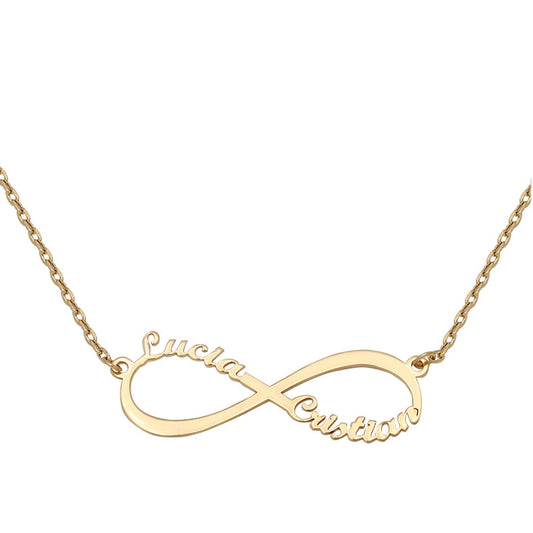 Collar oro 18k Infinito personalizado con nombre para mujer