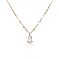 Collar oro 18k forma de lágrima de circonitas para mujer