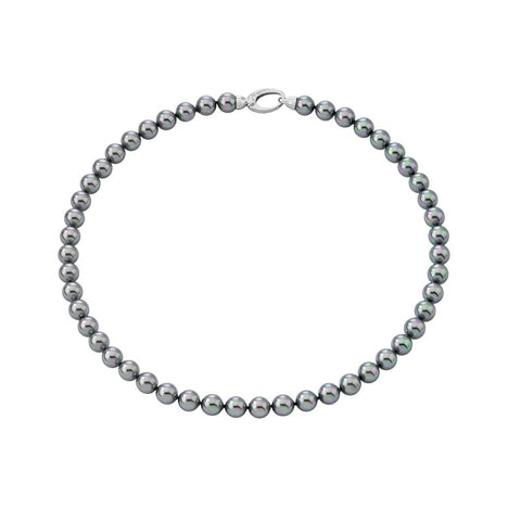 Collar MAJORICA Lyra 45cm plata y perla gris 7mm para mujer