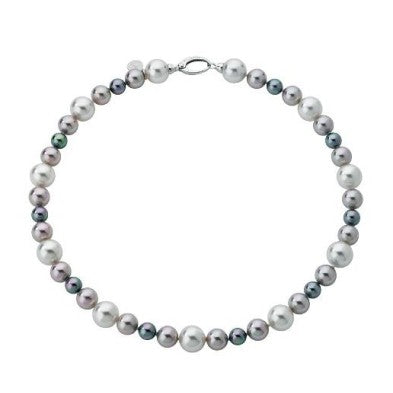 Collar MAJORICA 45cm perlas multicolor con cierre de plata para mujer
