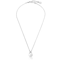 Collar plata perla blanca Majorica Selene con circonita para mujer