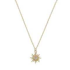 Collar de oro 18K Sol con circonitas para mujer