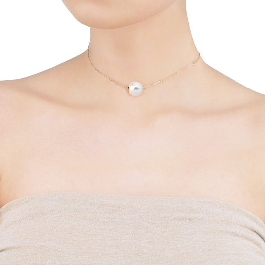 Collar Majorica Nuada de plata dorada con perla blanca 14mm para mujer