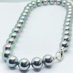 Collar MAJORICA Lyra 45cm perla gris 12mm  con cierre de plata para mujer