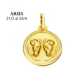 Comprar Colgante de oro 18K. medalla horoscopo aries 20mm para mujer online precios baratos, comprar Colgante de oro 18K. medalla horoscopo 20mm para mujer en Mallorca