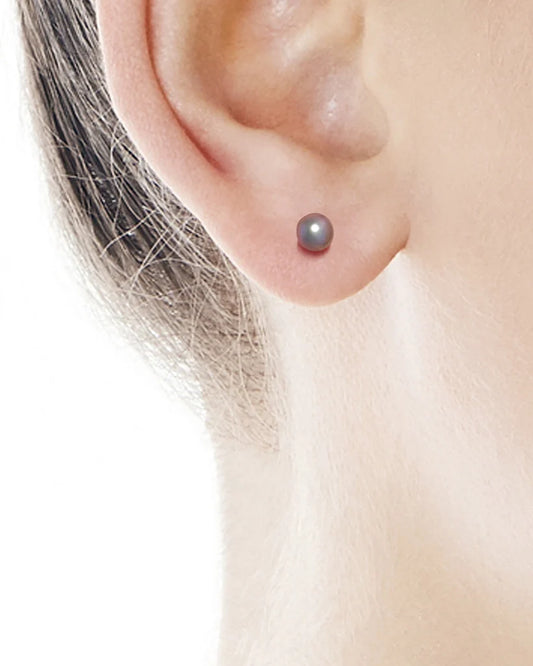 Pendientes MAJORICA Plata perla Gris 4mm para mujer