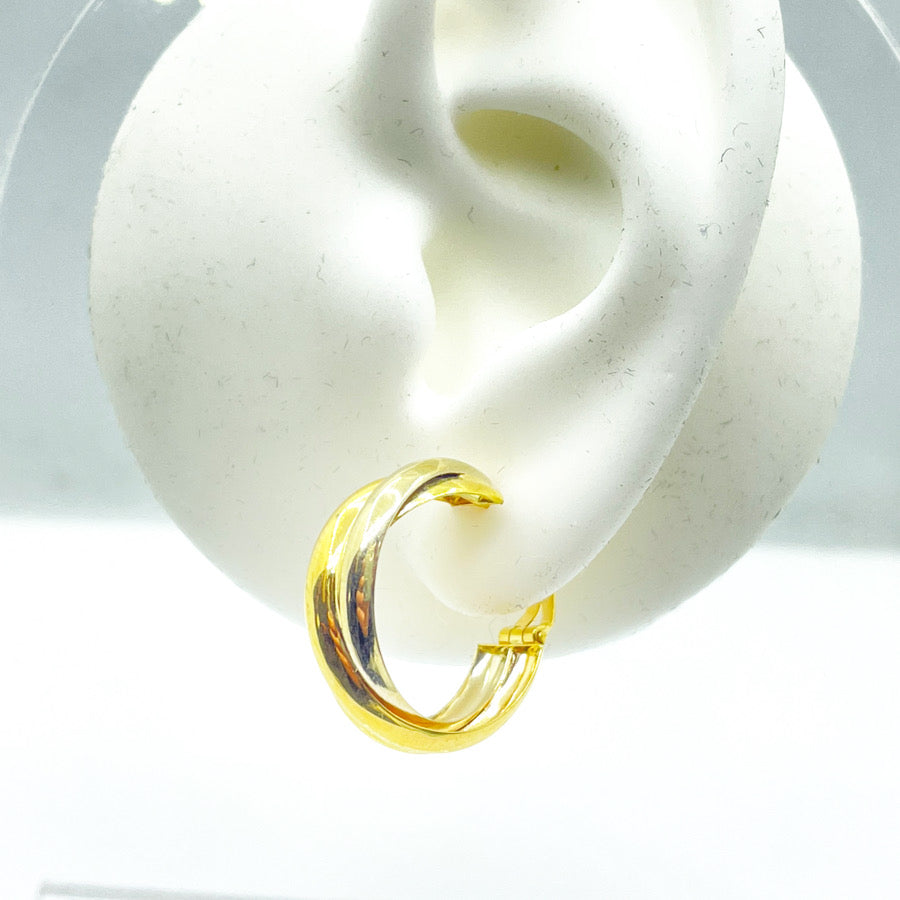 Comprar pendientes de oro trenzados bicolor para mujer online precios baratos, comprar pendientes de oro trenzados bicolor para mujer en Mallorca