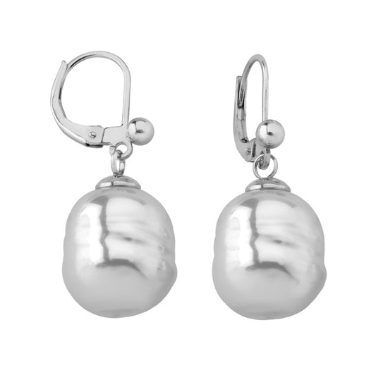 Pendientes de plata MAJORICA perla Ágora barroca blanca para mujer