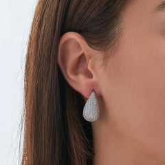 Pendientes de plata Gota con circonitas para mujer