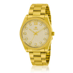 Reloj Marea acero dorado esfera panel con brillantes para hombre