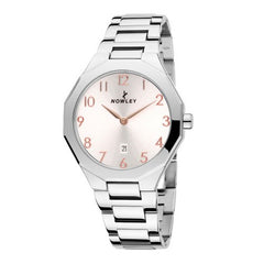 Reloj Nowley prisma plano acero dial rosado para hombre