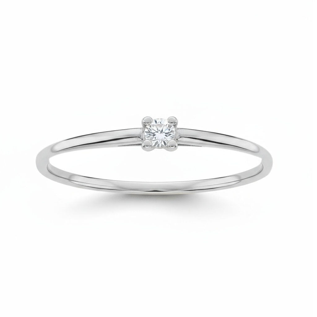 Comprar anillo de compromiso de oro blanco solitario con diamante 2mm para mujer online precios baratos, comprar anillo de compromiso de oro blanco solitario con diamante 2mm para mujer en Mallorca. Compra online anillo de compromiso de oro blanco solitario con diamante 2mm para mujer al mejor precio