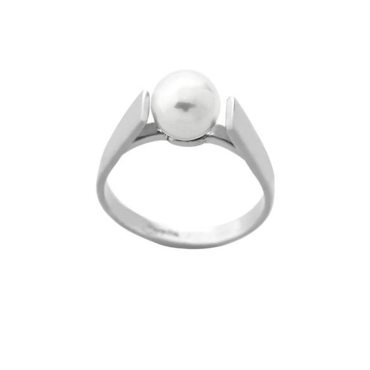 Anillo de plata MAJORICA de perla Blanca 8mm para mujer