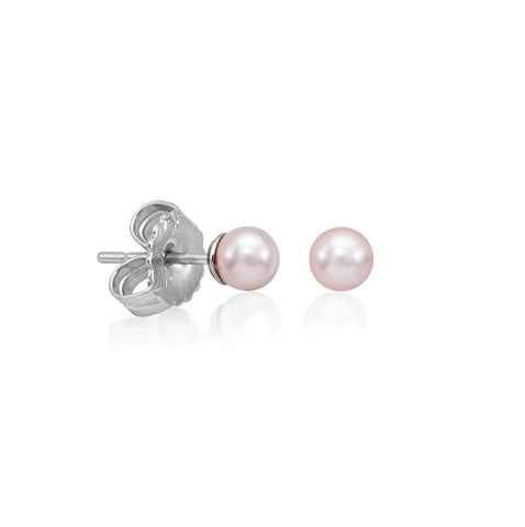 Pendientes MAJORICA Plata perla Rosa 4mm