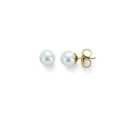 Pendientes de perlas MAJORICA Plata bañada oro Perla Blanca de 7mm LYRA