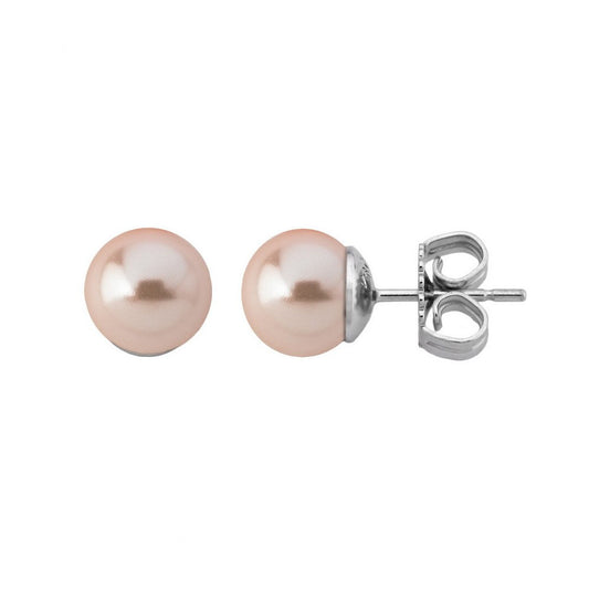 Pendientes de plata MAJORICA LYRA perla ROSA 10mm para mujer