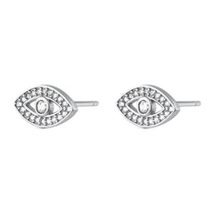 Pendientes de plata ojo con circonitas para mujer