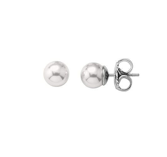 Pendientes MAJORICA Plata perla Blanca 5mm para mujer