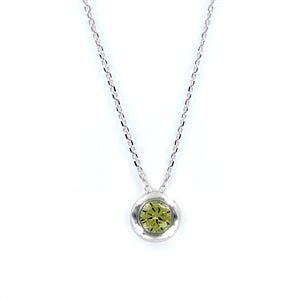 Colgante con cadena plata chaton - Joyeria Zeller