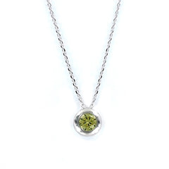 Colgante con cadena plata chaton - Joyeria Zeller