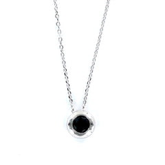 Colgante con cadena plata chaton - Joyeria Zeller